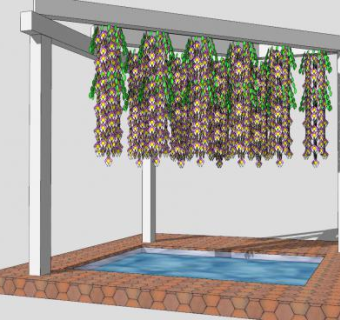 游泳池上的紫藤SU模型下载_sketchup草图大师SKP模型