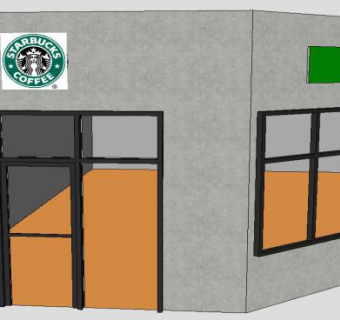 丹佛恩格伍德一家星巴克SU模型下载_sketchup草图大师SKP模型