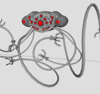 章鱼机械铁前哨SU模型下载_sketchup草图大师SKP模型