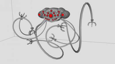 章鱼机械铁前哨SU模型下载_sketchup草图大师SKP模型
