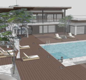 亚洲当代现代度假会所SU模型下载_sketchup草图大师SKP模型