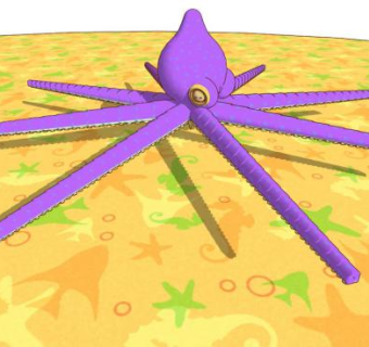 紫色章鱼动物SU模型下载_sketchup草图大师SKP模型