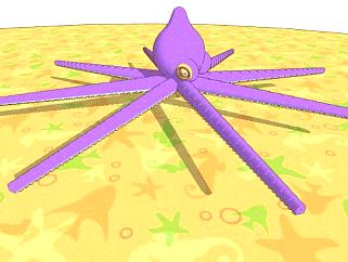 紫色章鱼动物SU模型下载_sketchup草图大师SKP模型