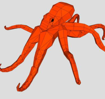 红色八爪鱼SU模型下载_sketchup草图大师SKP模型