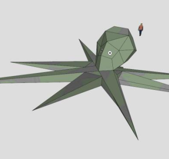 海洋软体动物八爪鱼SU模型下载_sketchup草图大师SKP模型