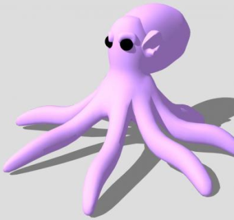 紫色的软体动物章鱼SU模型下载_sketchup草图大师SKP模型