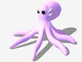 紫色的软体动物章鱼SU模型下载_sketchup草图大师SKP模型