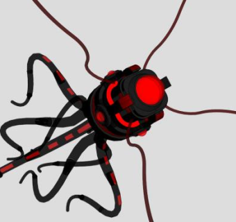 黑红色机械章鱼SU模型下载_sketchup草图大师SKP模型