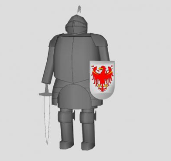 拿着盾和剑的铁甲骑士SU模型下载_sketchup草图大师SKP模型