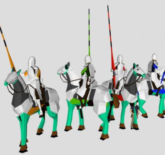 重装骑马骑士SU模型下载_sketchup草图大师SKP模型