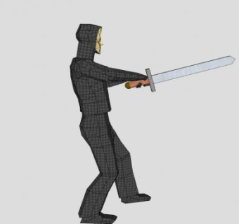 挥剑的骑士SU模型下载_sketchup草图大师SKP模型