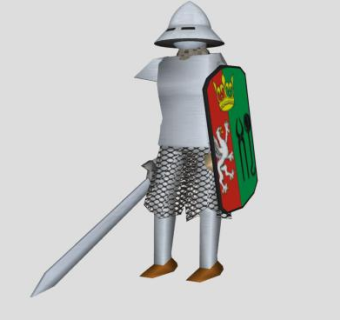 中世纪盔甲骑士SU模型下载_sketchup草图大师SKP模型