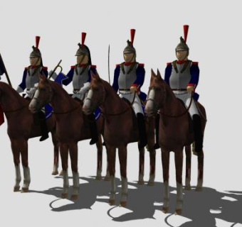 法国的阅兵骑兵SU模型下载_sketchup草图大师SKP模型