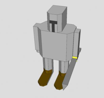 简易骑士拿着剑的SU模型下载_sketchup草图大师SKP模型