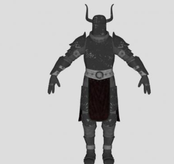 牛角骑装骑士SU模型下载_sketchup草图大师SKP模型