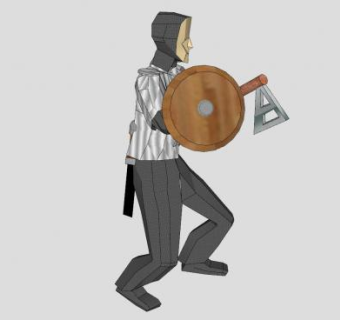 拿兵器的骑士SU模型下载_sketchup草图大师SKP模型