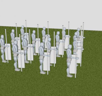 矛兵骑士队伍SU模型下载_sketchup草图大师SKP模型