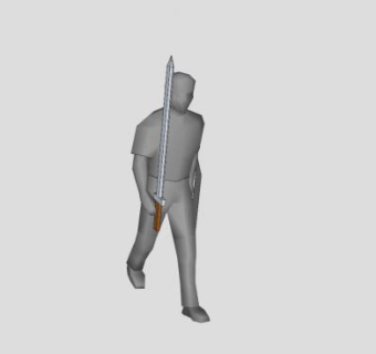 行走的男骑士SU模型下载_sketchup草图大师SKP模型