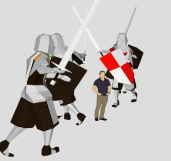 挥剑的盔甲骑士SU模型下载_sketchup草图大师SKP模型