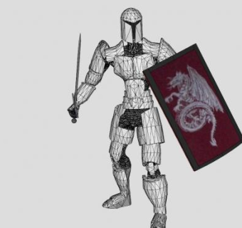 身穿铁制盔甲的骑士SU模型下载_sketchup草图大师SKP模型