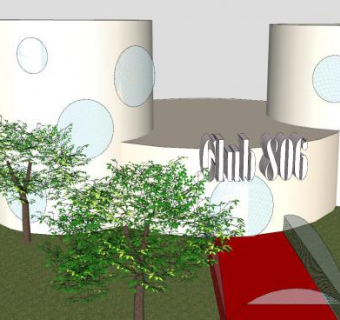 俱乐部806建筑SU模型下载_sketchup草图大师SKP模型