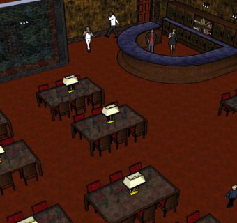 咖啡馆俱乐部SU模型下载_sketchup草图大师SKP模型