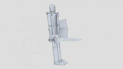 手持兵器的铁甲骑士SU模型下载_sketchup草图大师SKP模型