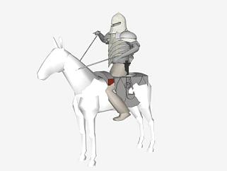 骑马的骑兵SU模型下载_sketchup草图大师SKP模型