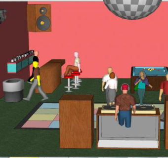 现代俱乐部SU模型下载_sketchup草图大师SKP模型