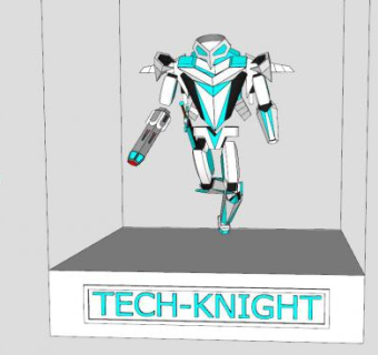 现代科技机械飞行骑士SU模型下载_sketchup草图大师SKP模型