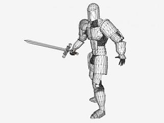 <em>持剑</em>的盔甲骑士SU模型下载_sketchup草图大师SKP模型