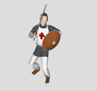 中世纪十字军骑士SU模型下载_sketchup草图大师SKP模型