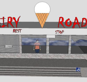 甜品奶品道冰淇淋店SU模型下载_sketchup草图大师SKP模型