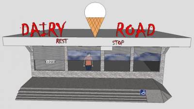 甜品奶品道冰淇淋店SU模型下载_sketchup草图大师SKP模型