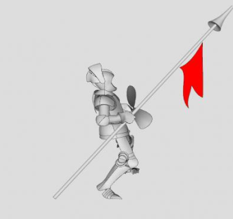 手拿矛和盾的骑士SU模型下载_sketchup草图大师SKP模型