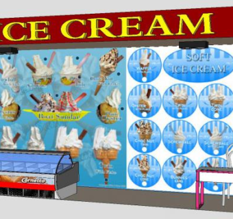 展厅冰淇淋店SU模型下载_sketchup草图大师SKP模型
