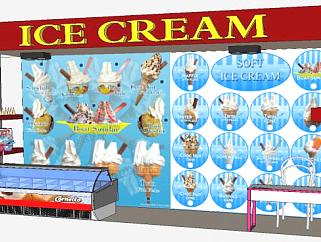 展厅冰淇淋店SU模型下载_sketchup草图大师SKP模型