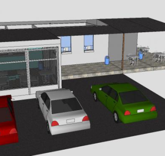 现代大型冰淇淋店SU模型下载_sketchup草图大师SKP模型