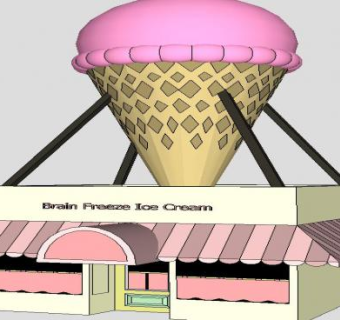 冰淇淋店展厅店铺SU模型下载_sketchup草图大师SKP模型