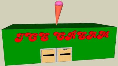 冰淇淋店SU模型下载_sketchup草图大师SKP模型