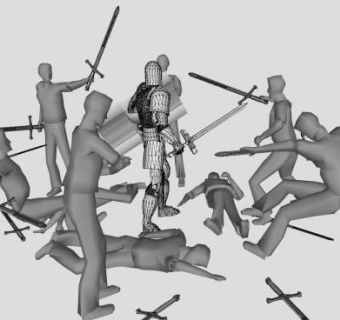 打斗的骑士SU模型下载_sketchup草图大师SKP模型