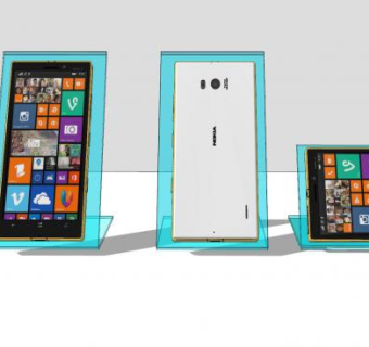 诺基亚金色手机展厅SU模型下载_sketchup草图大师SKP模型