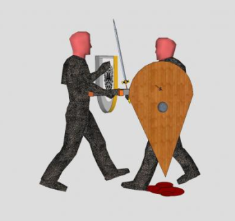 打斗的骑士们SU模型下载_sketchup草图大师SKP模型