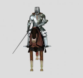 骑在马背上的骑士SU模型下载_sketchup草图大师SKP模型