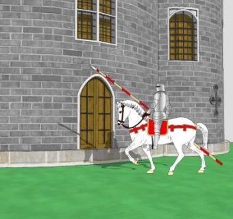 城堡巡逻的骑兵SU模型下载_sketchup草图大师SKP模型