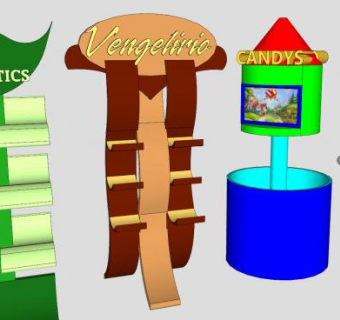 化妆品展示店铺SU模型下载_sketchup草图大师SKP模型