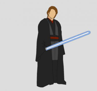 2D阿纳金天行者人物SU模型下载_sketchup草图大师SKP模型