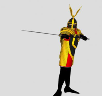 身穿镶金盔甲的骑士SU模型下载_sketchup草图大师SKP模型