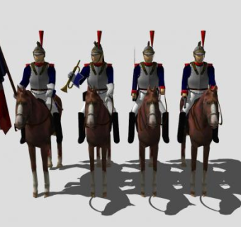 法国阅兵骑兵SU模型下载_sketchup草图大师SKP模型