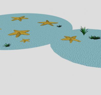 积水上的海星SU模型下载_sketchup草图大师SKP模型